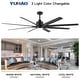preview thumbnail 75 of 83, YUHAO 84 In. Indoor/Outdoor Modern Industrial Large Windmill Aluminum Blade Ceiling Fans With Lights, Quiet DC Motor and Remote