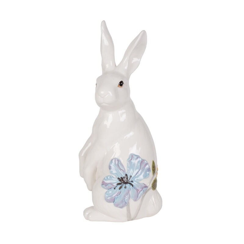 fitz and floyd butterfly fields 13in sitting ceramic rabbit figurine