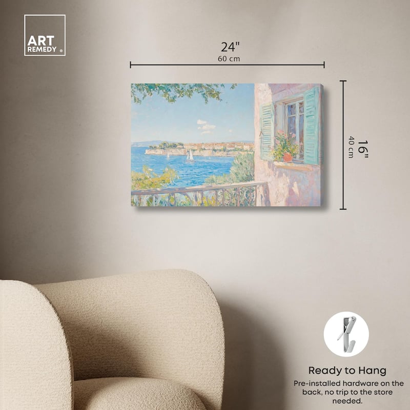 Mediterranean View Canvas by Art Remedy, Gallery Wrapped