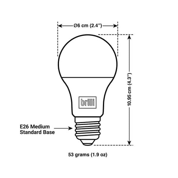 Wind Down A19 60 Watt Dimmable 2700K LED Light Bulb by Brilli (2 Pack ...