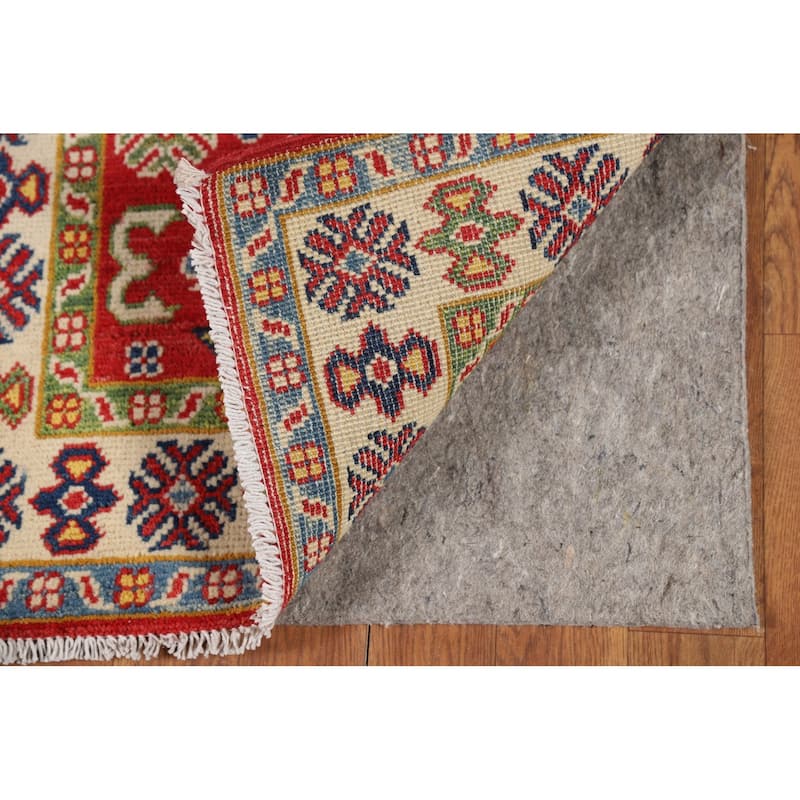 Traditional Geometric Red Kazak Foyer Rug Handmade Wool Carpet - 2'0" x 3'0"