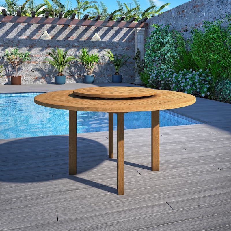 Amazonia Rubi Lazy Susan Outdoor Wood Patio Dining Set