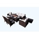 preview thumbnail 2 of 3, Moda Morden 8-piece Outdoor Wicker Sofa with Fire Pit Table 2 Chairs Brown