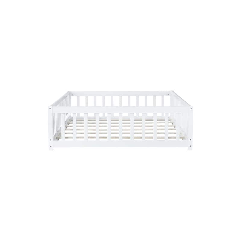Full Size Floor Bed with Fence and Door