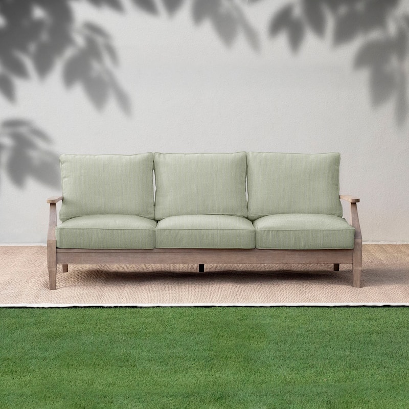 Sorra Home Sunbrella Outdoor Deep Seating Sofa Cushion Set - 23 in W x 27 in D x 5 in H - Revive Stem