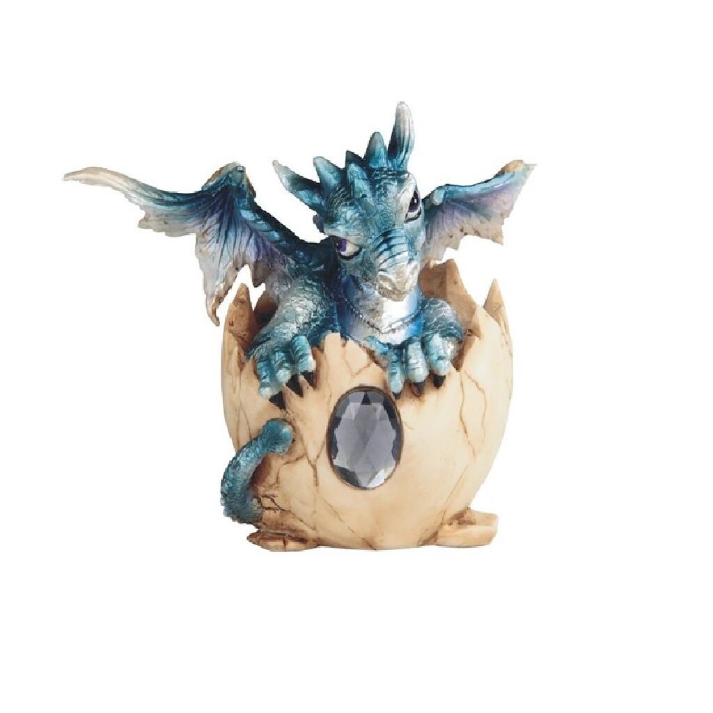 LBK FURNITURE Blue December Birthston Dragon Baby Hatchling Statue 4"H Fantasy Collectible Figurine Decorative Ornaments