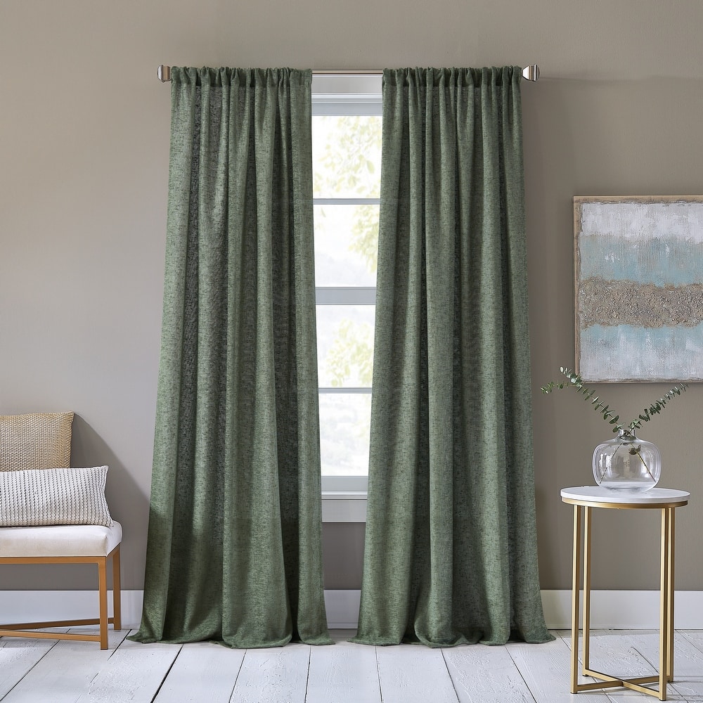 DKNY Boucle Chenille Window Curtain Panel Pair