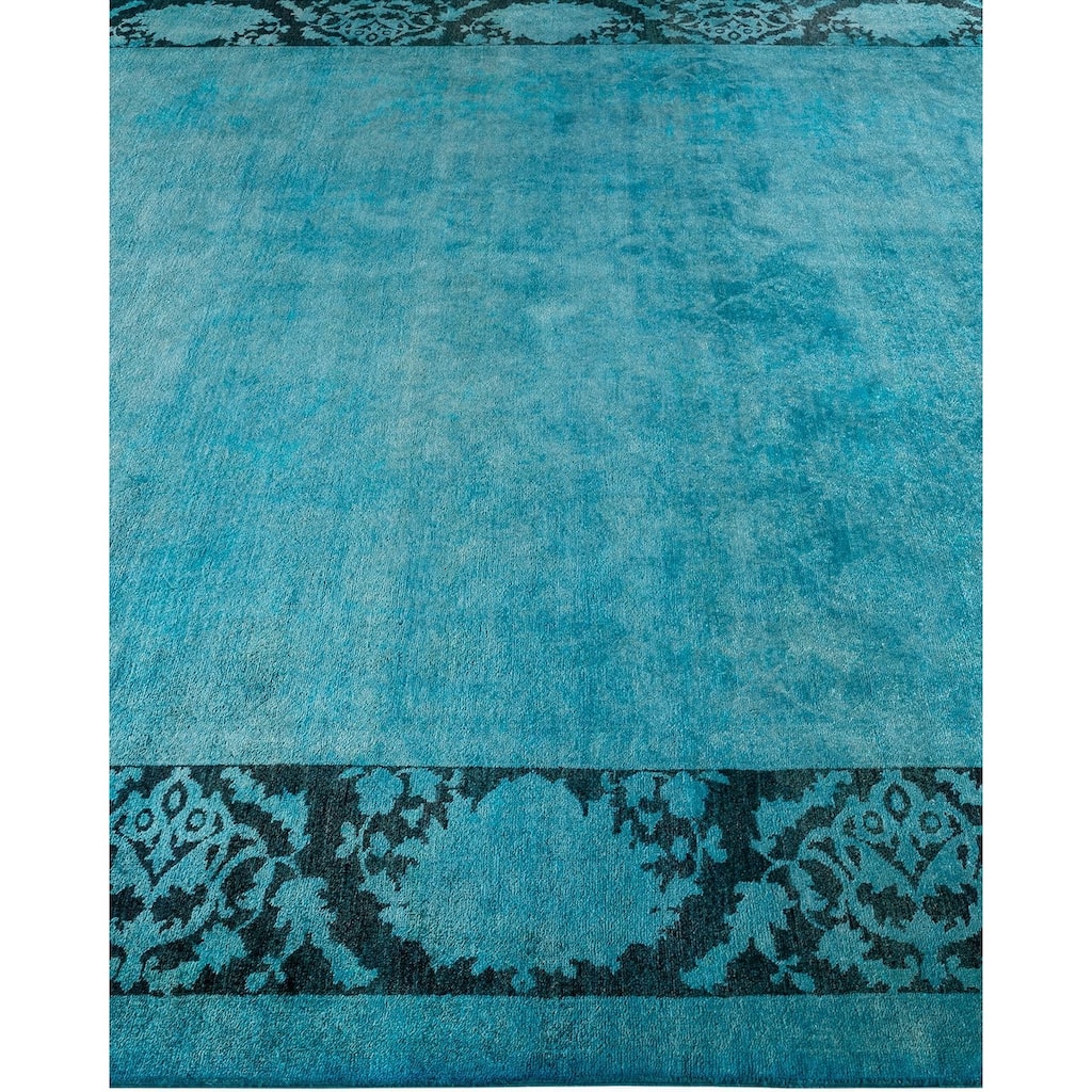 Vibrance, One-of-a-Kind Hand-Knotted Area Rug - Blue, 8' 5" x 9' 8" - 8' 5" x 9' 8"