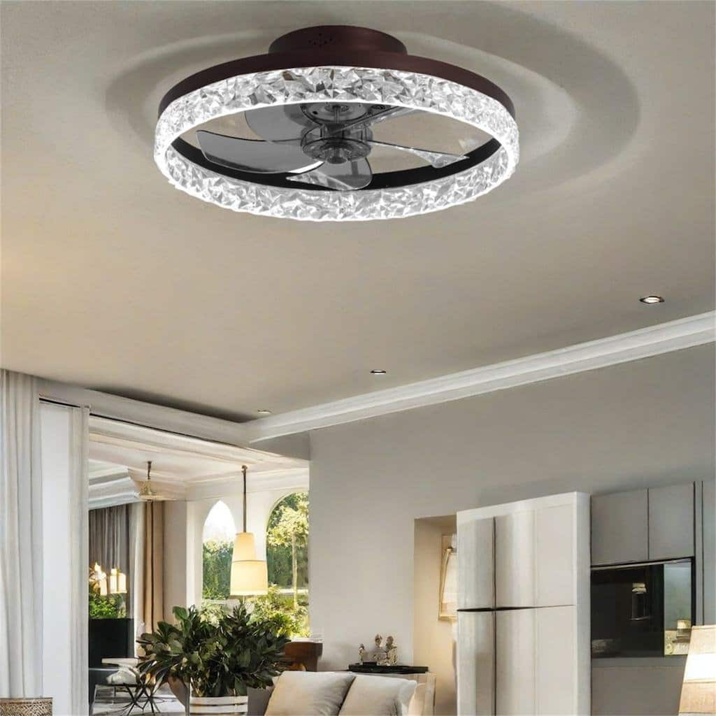 Low Profile Ceiling Fan with Dimmable LED and Remote Control