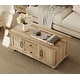 preview thumbnail 9 of 10, Light Wood Coffee Table with Drawer & Cabinet, Rustic Center Table