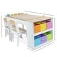 preview thumbnail 5 of 6, Milliard 2-in-1 Kids Art Table, Easel Table and Chair Set, Toddler Craft and Play Wood Activity Center, Storage Bins, Paper Roll