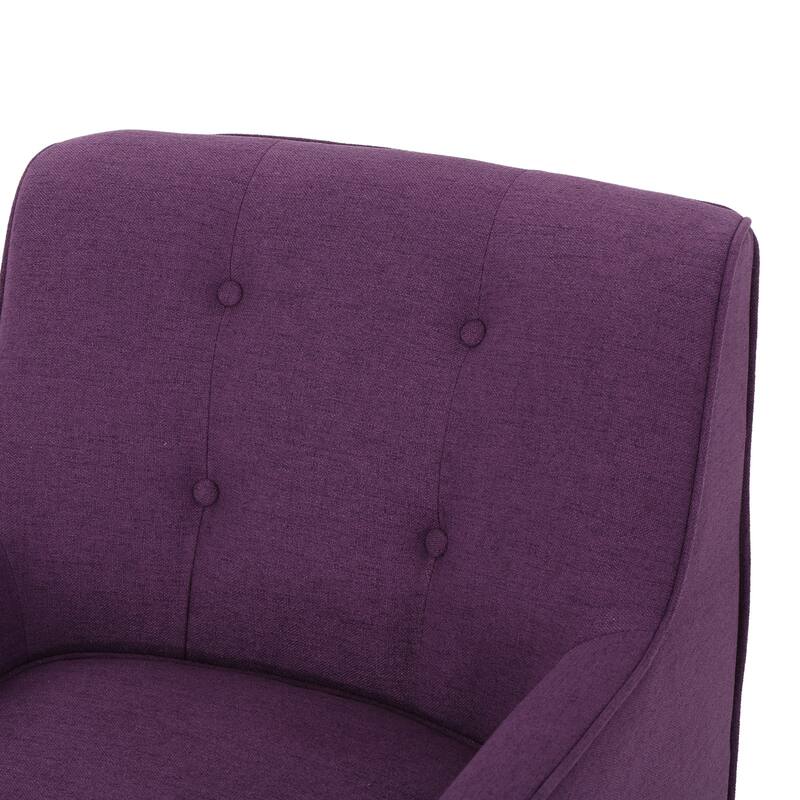 Merax Tufted Fabric Arm Chair with Wooden Legs