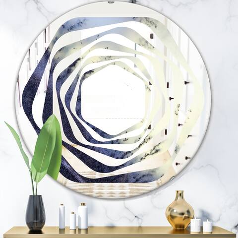 Designart 'Moss Agate bush' Modern Round or Oval Wall Mirror - Whirl
