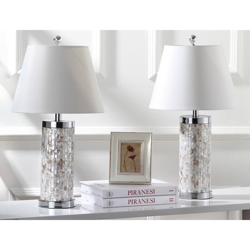 SAFAVIEH Lighting Diana Capiz Shell 26-inch Table Lamp (Set of 2) - 14"x14"x25"