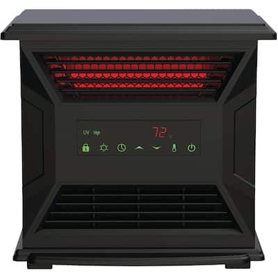 LifeSmart 4-Element Low Profile Infrared Heater with Front Intake - Black