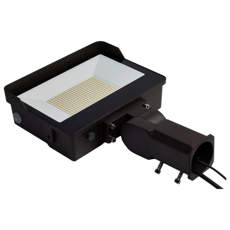 LED Tempered Glass Flood Light with Bypassable Photocell 3K/4K/5K 100W/125W/150W - Bronze