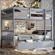 preview thumbnail 8 of 19, Twin over Twin Bunk Bed, Convertible into 2 Twin Beds Grey