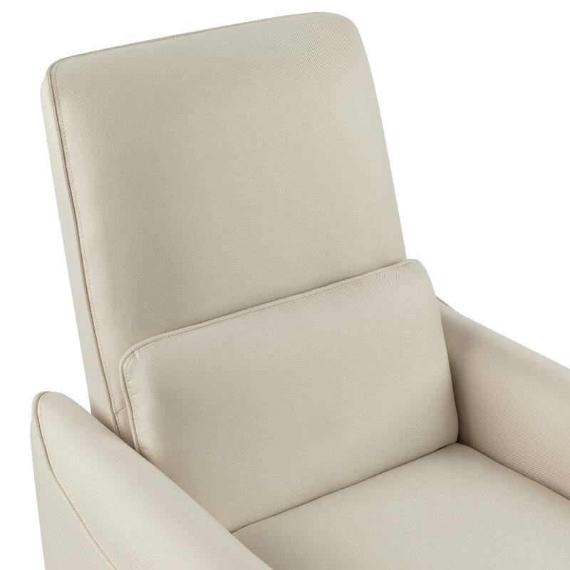 Roomfitters Push Back Recliner Chair, Modern Upholstered Accent Lounge Seating, Beige