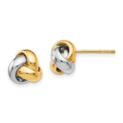 Curata 14k Two tone Gold 9.5mm Polished Love Knot Earrings