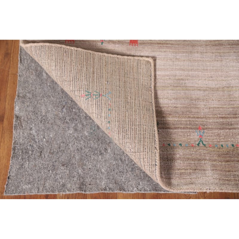 Modern Gabbeh Rug Hand-Knotted Tribal Wool Carpet - 7'11"x 9'7"