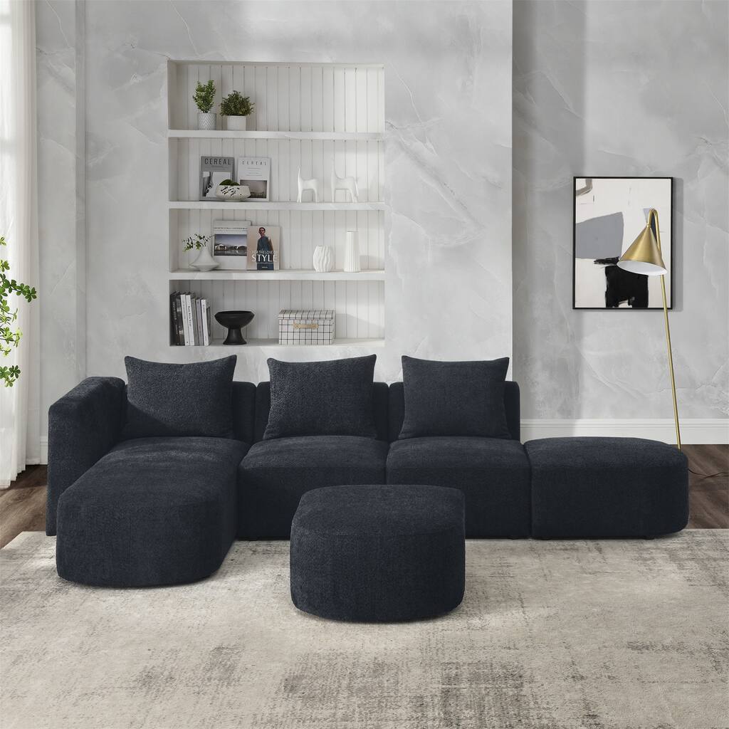 L Shape Sectional Sofa including Two Single Seats
