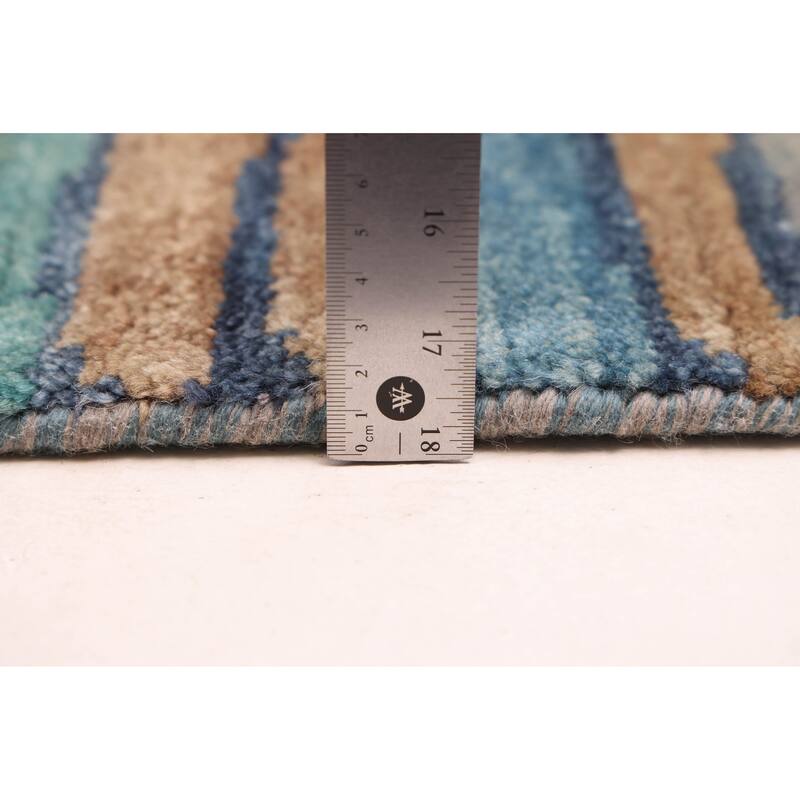 ECARPETGALLERY Hand-knotted Peshawar Ziegler Blue Wool Rug - 4'5 x 6'5