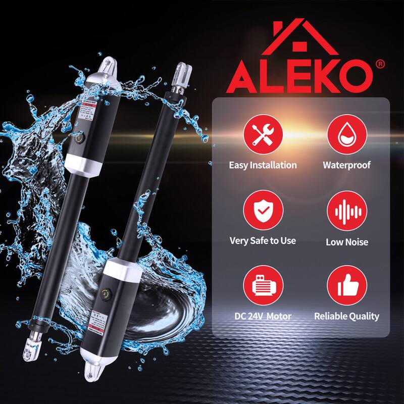 ALEKO GG1300SLV Solar Powered Dual Swing Gate Opener for Gates Up to 1760 lb