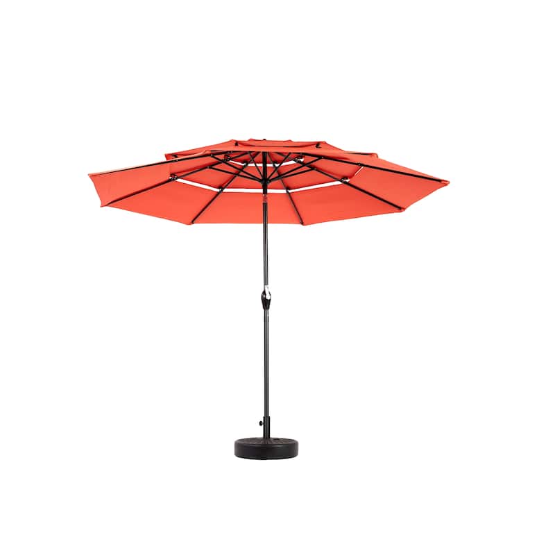 Aluminium 10ft 3 Tier Auto-tilt Umbrella ,Outdoor Patio Umbrella - Market Table Pool Deck Umbrella (Base Not Included)