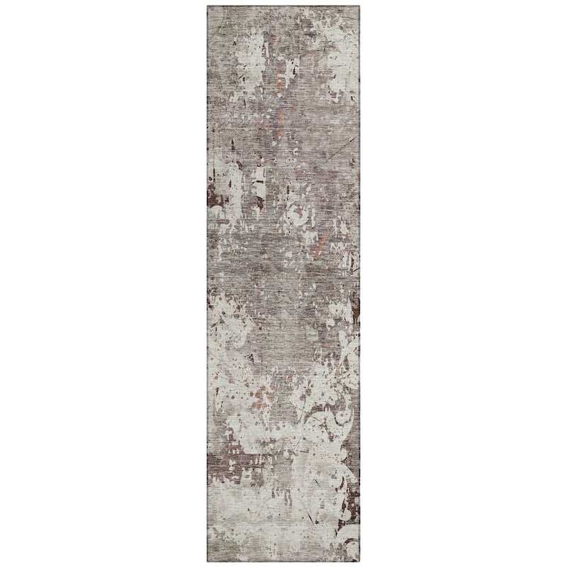 Machine Washable Indoor/ Outdoor Chantille Vintage Damask Rug