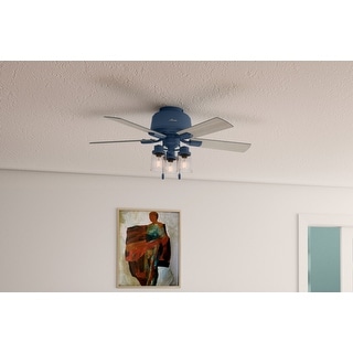 Hunter 44" Hartland Low Profile Ceiling Fan with LED Light and Pull Chain - Farmhouse, Rustic, Transitional