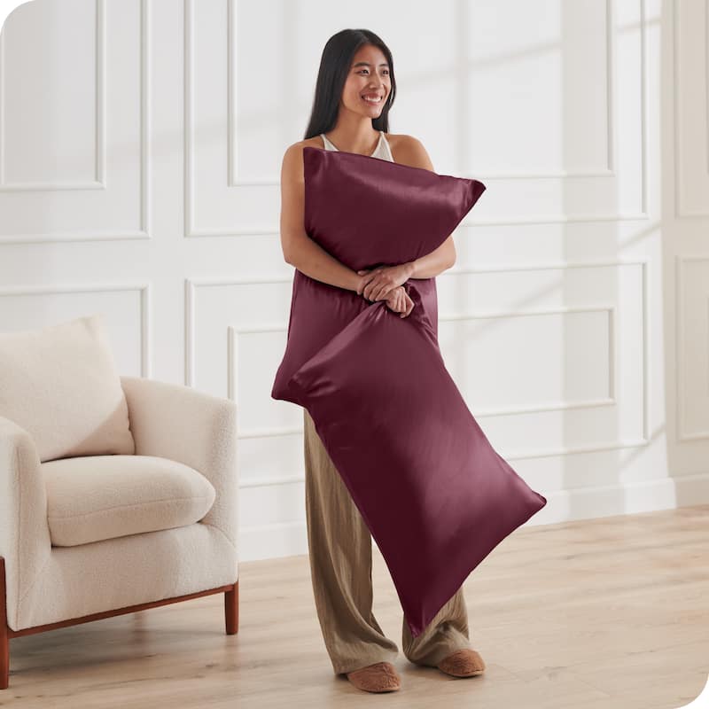 Bare Home Poly Satin Pillowcase Set for Hair and Skin (Set of 2)