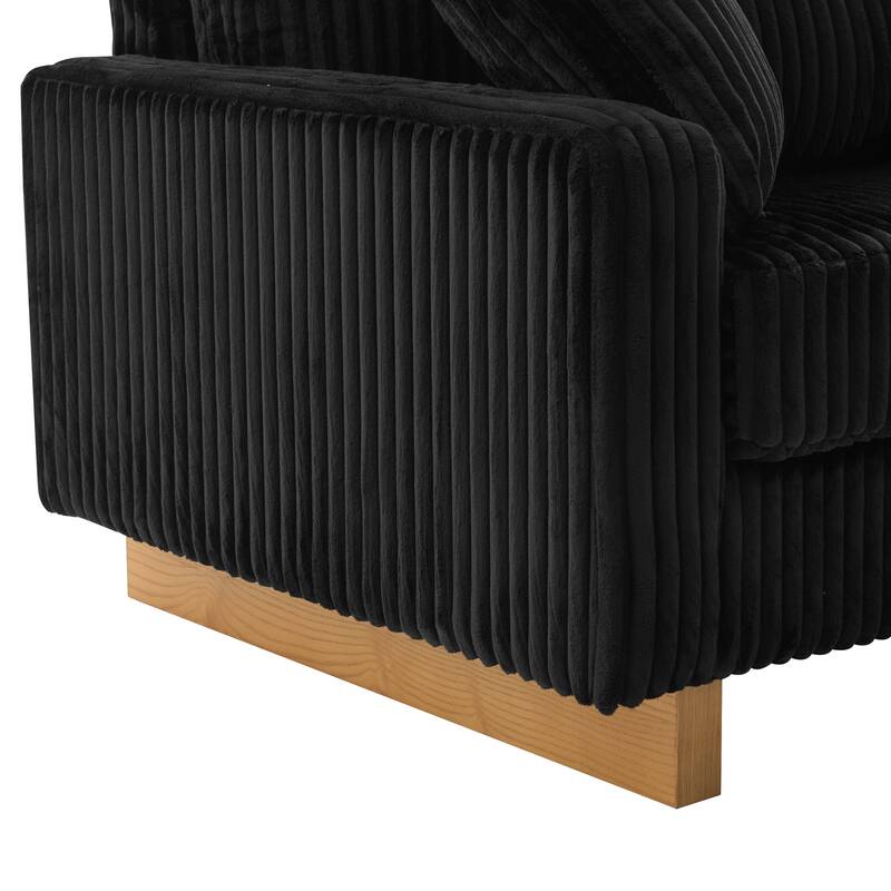 Christopher Knight Home - Cordua American Design Upholstered Loveseat Sofa with Four Pillows and Soft Corduroy Fabric