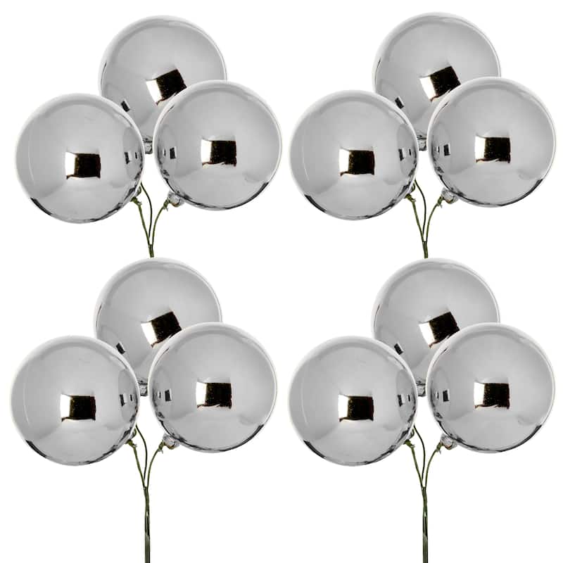 80mm Shatterproof Plastic Bunch of 3 Stemball Set of 4