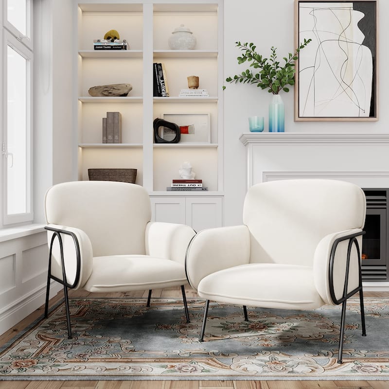 Velvet Accent Chair,Upholstered Modern Accent Chair Leisure Single Sofa Chair 23" Wide Seat Designed Arm Chair Corner Chair