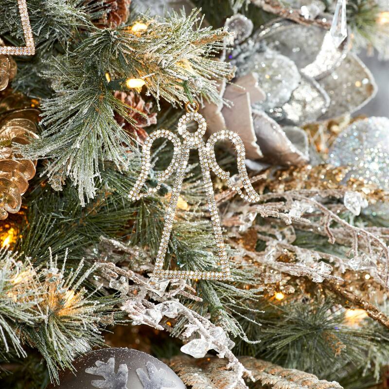 Club Pack of 12 Jeweled Angel Outline Christmas Ornaments 5.25"