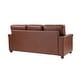 preview thumbnail 15 of 44, Rita Living Room 3-Seat Genuine Leather Sofa with Solid Wood Legs and Nailhead