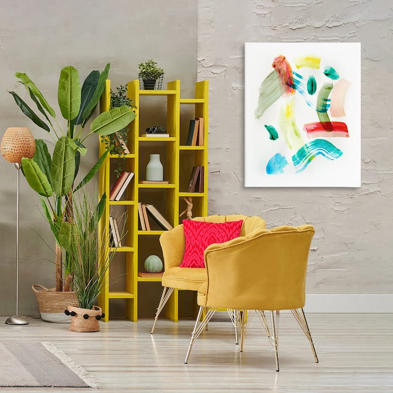 Stupell Modern Curved Brush Strokes Canvas Wall Art Design By Gemma Bardot
