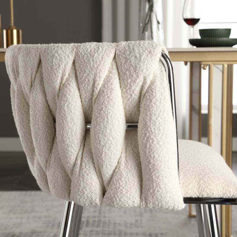 Leisure Velvet Dining Chairs With Metal Feet 2PC/SET