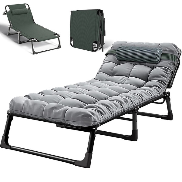 DodiOnline Foldable Outdoor Sun Lounger, Reclining Lounge Chair