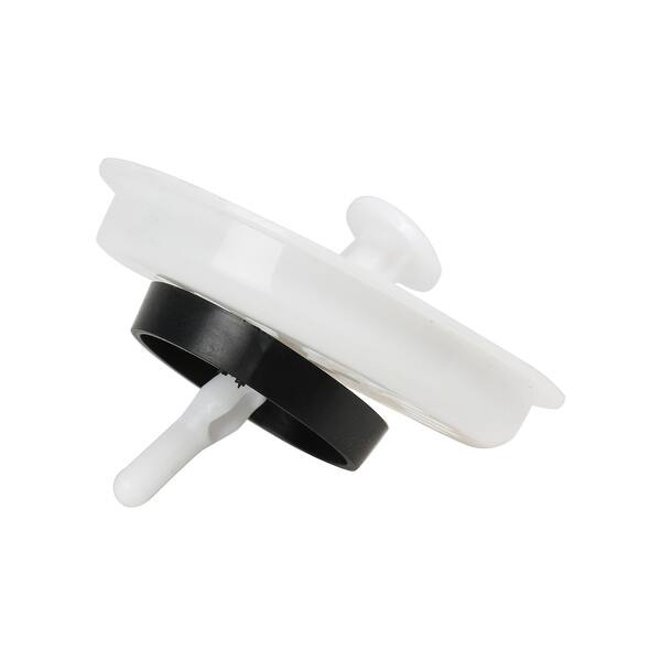 2pcs Rubber Stopper White Plastic Removable Basin Sink Strainer