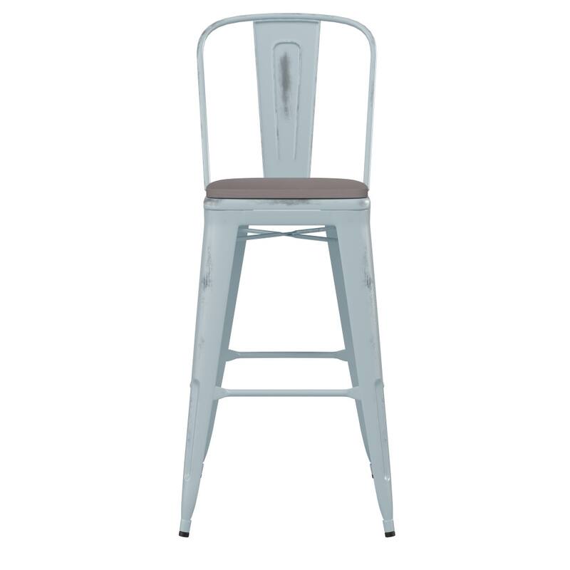 All-Weather Bar Height Stool with Poly Resin Seat