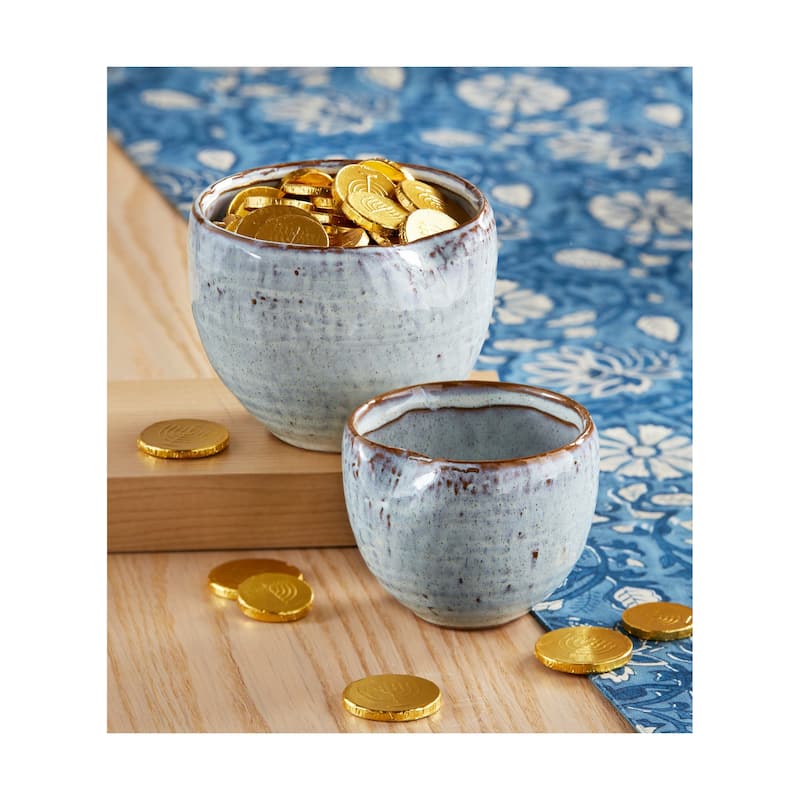 Light Blue Reactive Glaze Small Pinch Bowl 10oz Stoneware Dishwasher Safe 3x4x4 inches Perfect for Everyday Use