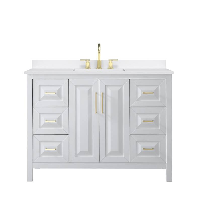 Daria 48-inch Single Vanity, 3 Hole Quartz Top