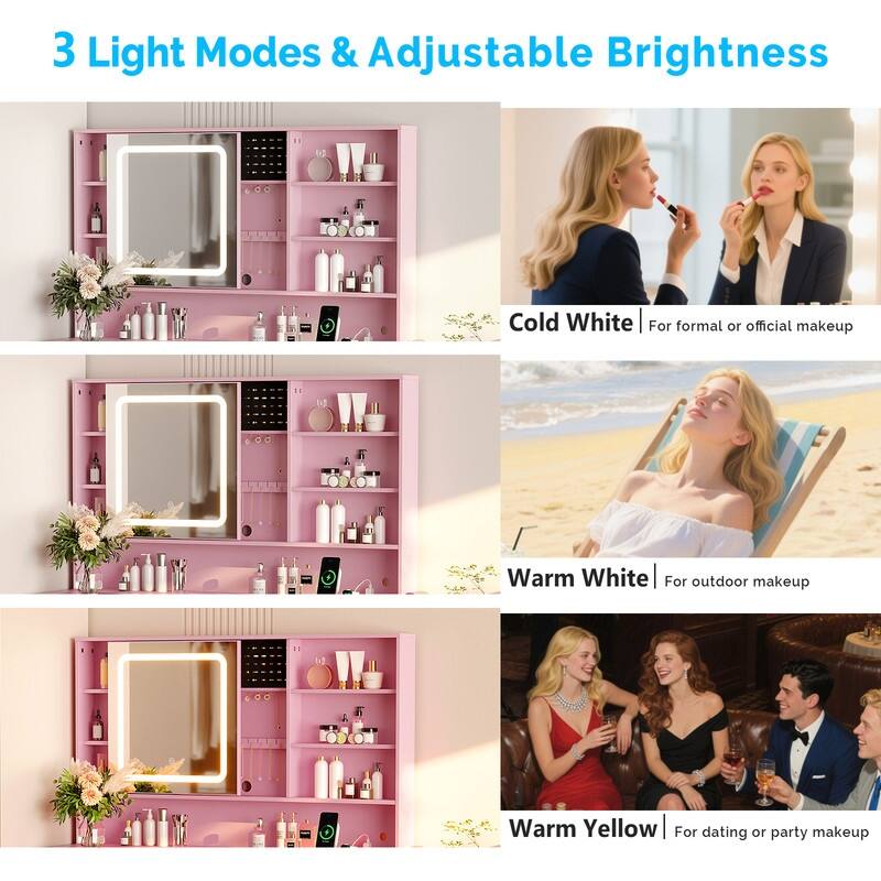 Particle Board Veneered , 2 Drawers, 1 Glass Door, Left and Right 2-tier Shelves, Glass Tabletop, Dressing Table - N/A