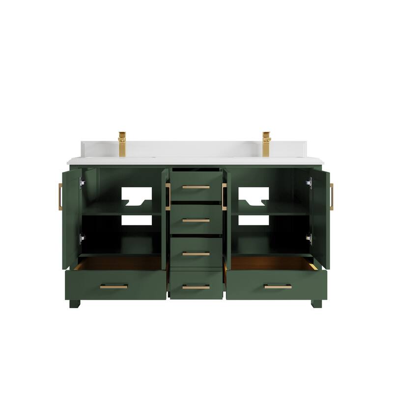 Willow Collections 60 in. W x 22 in. D Malibu Double Sink Bathroom Vanity with Countertop