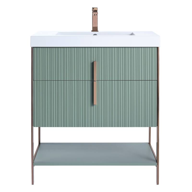 Fine Fixtures Serenity Modern Bathroom Vanity with White Gel Acrylic Top