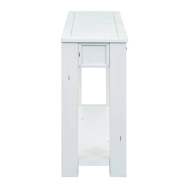 Sofa Table with Storage Drawers and Bottom Shelf