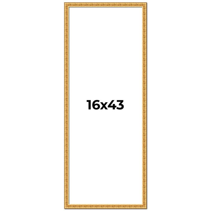 16x43 Frame Gold Real Wood Picture Frame Width 1 inches | Interior