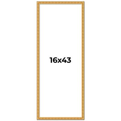 16x43 Frame Gold Real Wood Picture Frame Width 1 inches | Interior