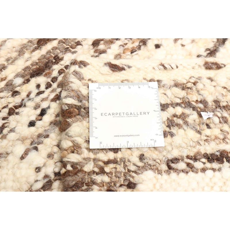 ECARPETGALLERY Braid weave Sienna Brown Wool Rug - 5'6 x 7'5